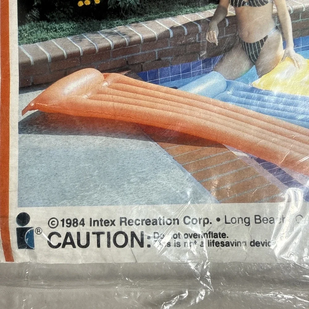 Vintage Original 1984 Wet Set Inflatable Vinyl Air Mat Pool Float 72